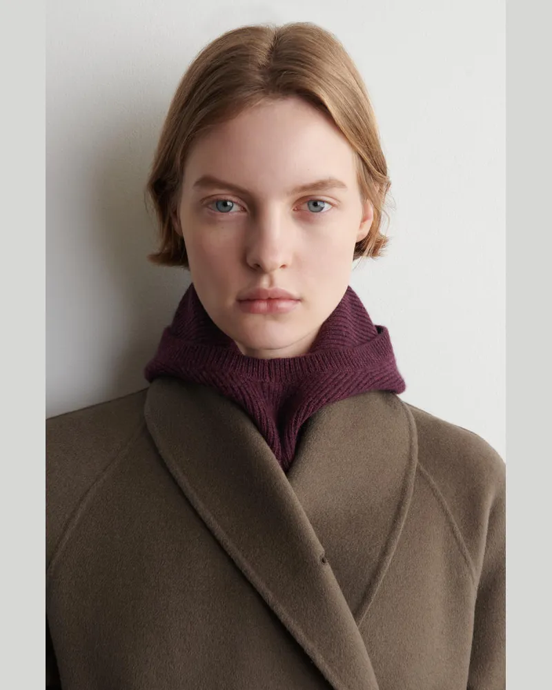 COS Gerippter Kapuzenschal Aus Woll-Kaschmir-Mix Braun