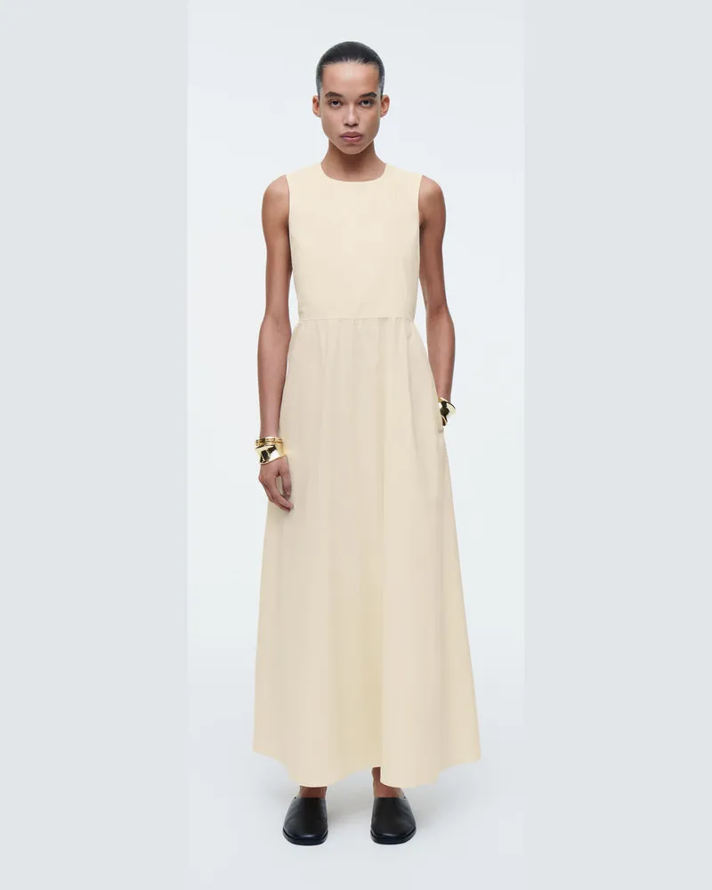 COS Maxikleid Aus Baumwolle Mit Rückenausschnitt Beige