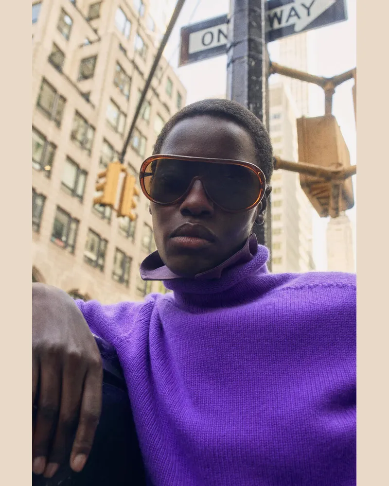 COS Kaschmirpullover Mit Stehkragen Lila