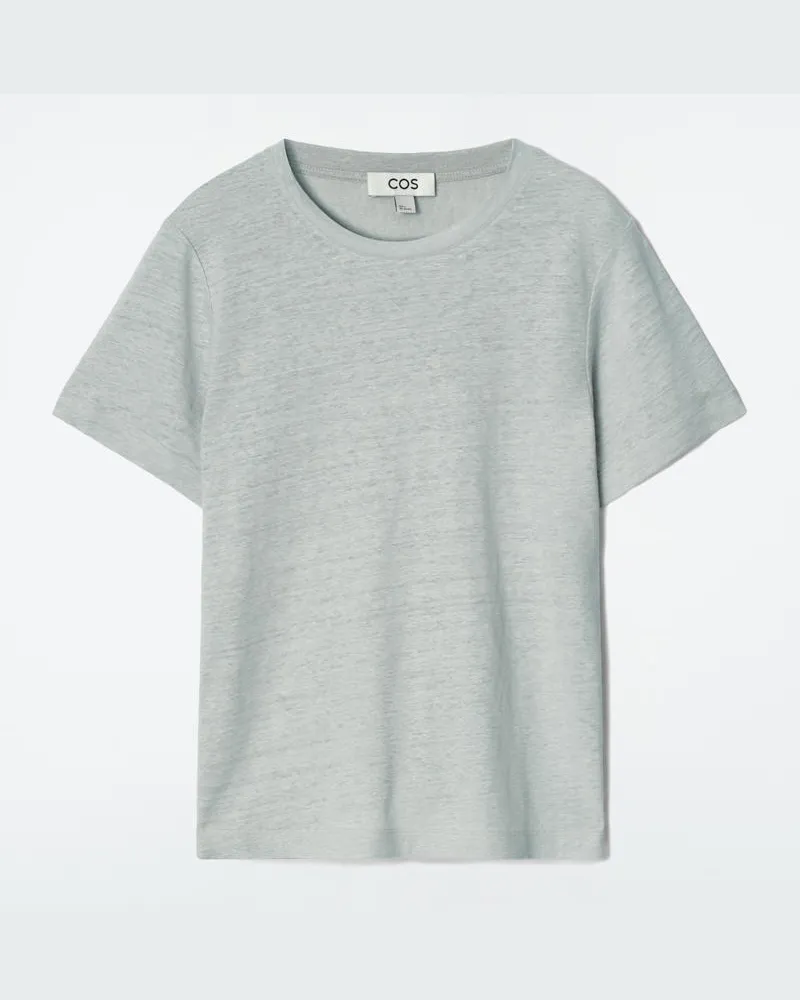 COS Hemd Aus Leinen Mit Rundhalsausschnitt Türkis