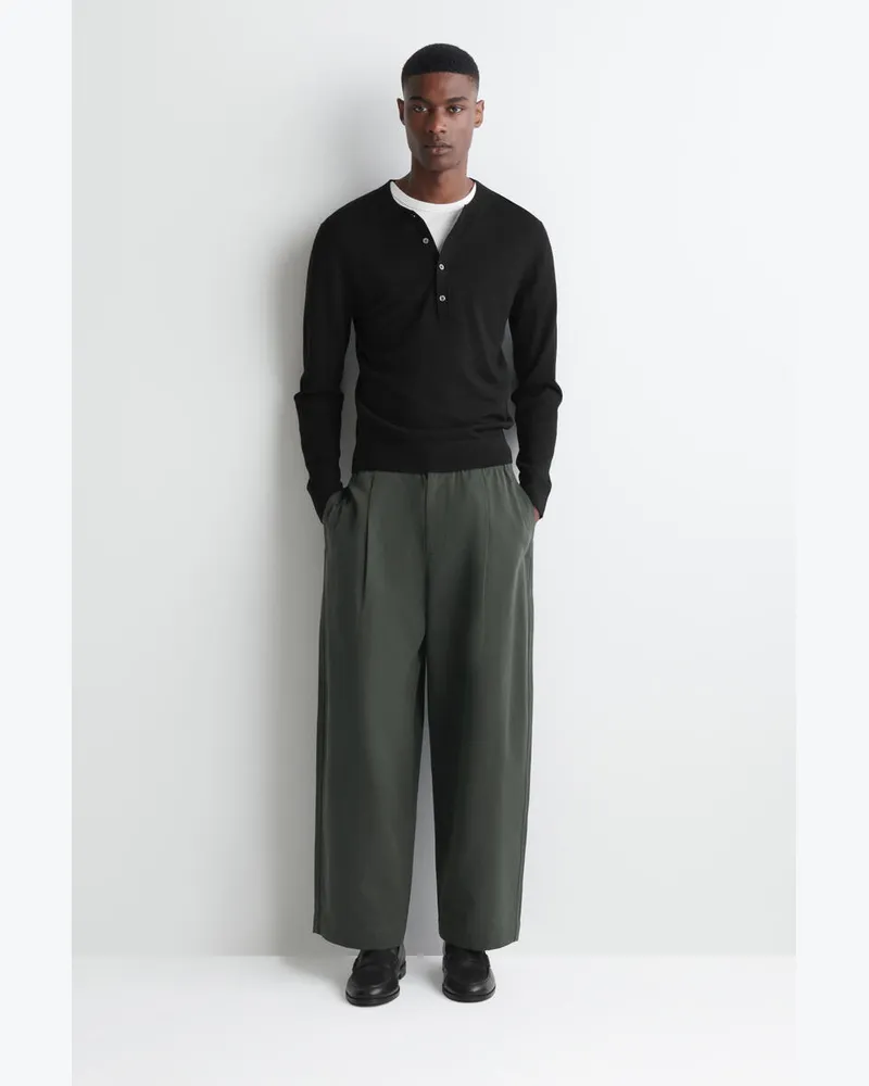 COS Lockere Hose Mit Barrel-Bein Und Falten Grün