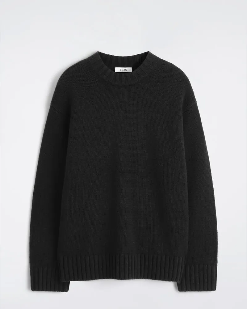 COS Grobstrickpullover Aus Kaschmir Schwarz