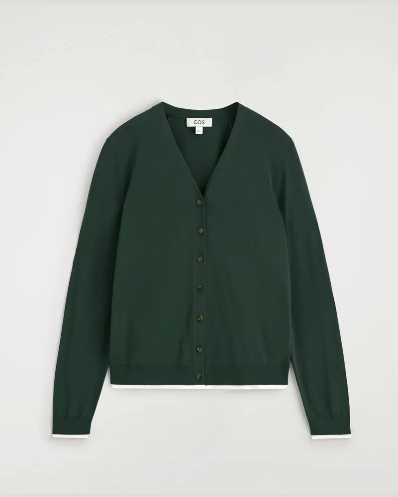 COS Strickjacke Mit V-Ausschnitt Grün