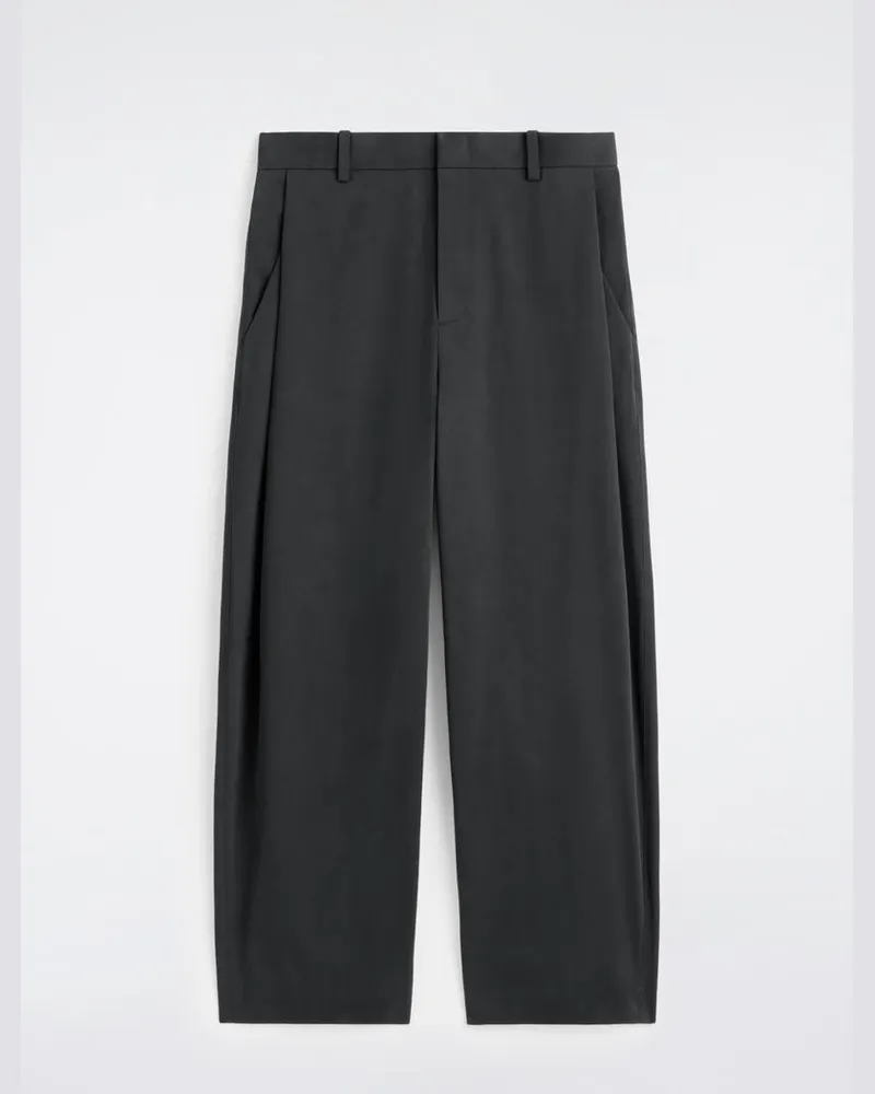 COS Baumwollhose Mit Weitem Bein Und Falten Schwarz