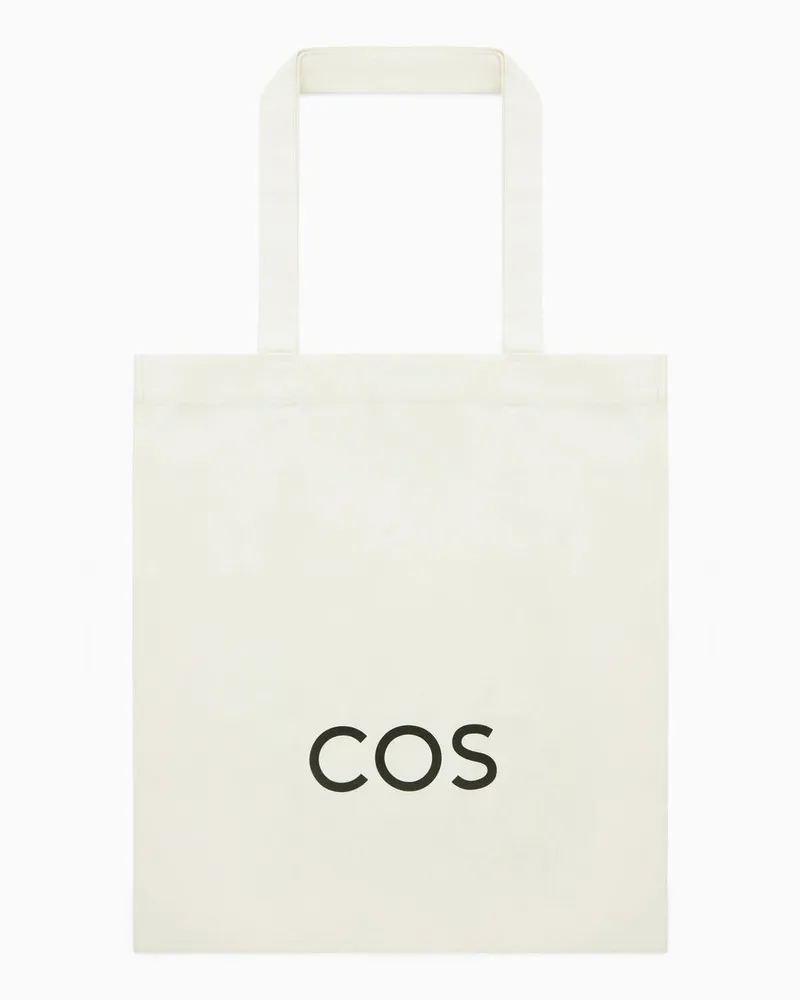 COS Equality Tote Bag Aus Canvas Weiß