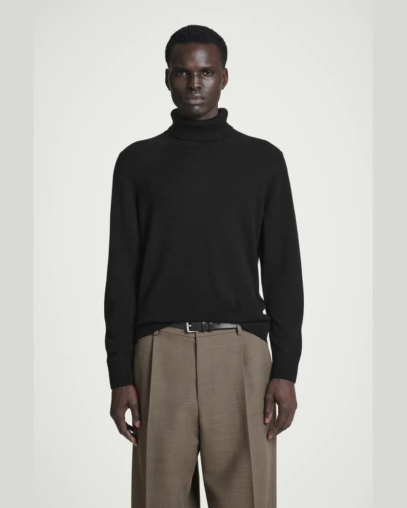 COS Rollkragenpullover Aus Woll-Kaschmir-Mix Schwarz