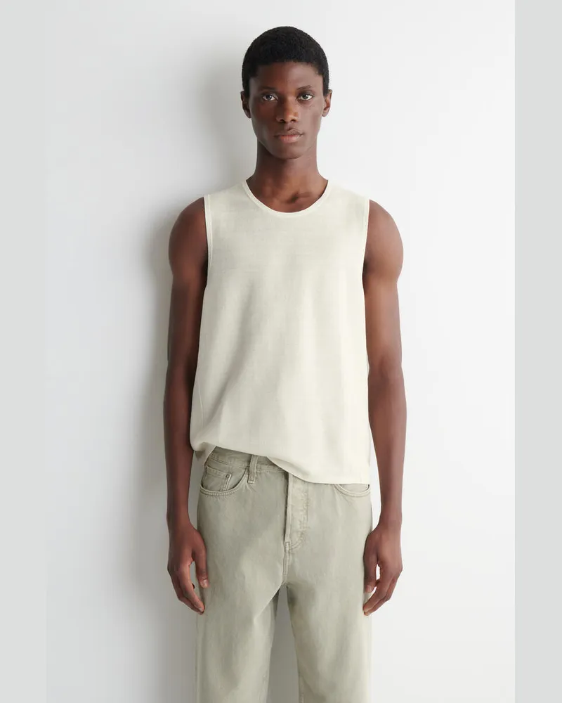 COS Strick-Tanktop Aus Leinen Weiß