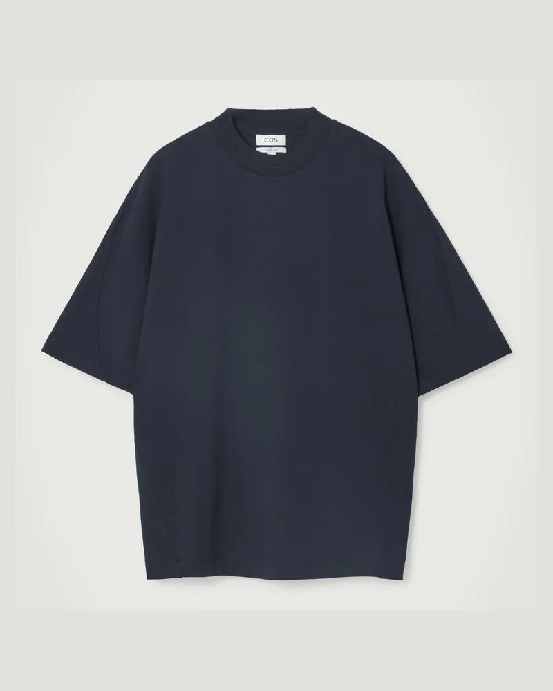 COS Gewichtiges Oversized-T-Shirt Mit Kragen Blau