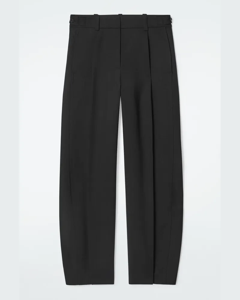 COS Hose Aus Woll-Mix Mit Barrel-Bein Schwarz