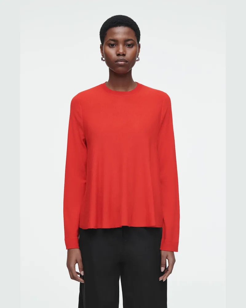 COS Trapezförmiger Pullover Aus Merinowolle Orange