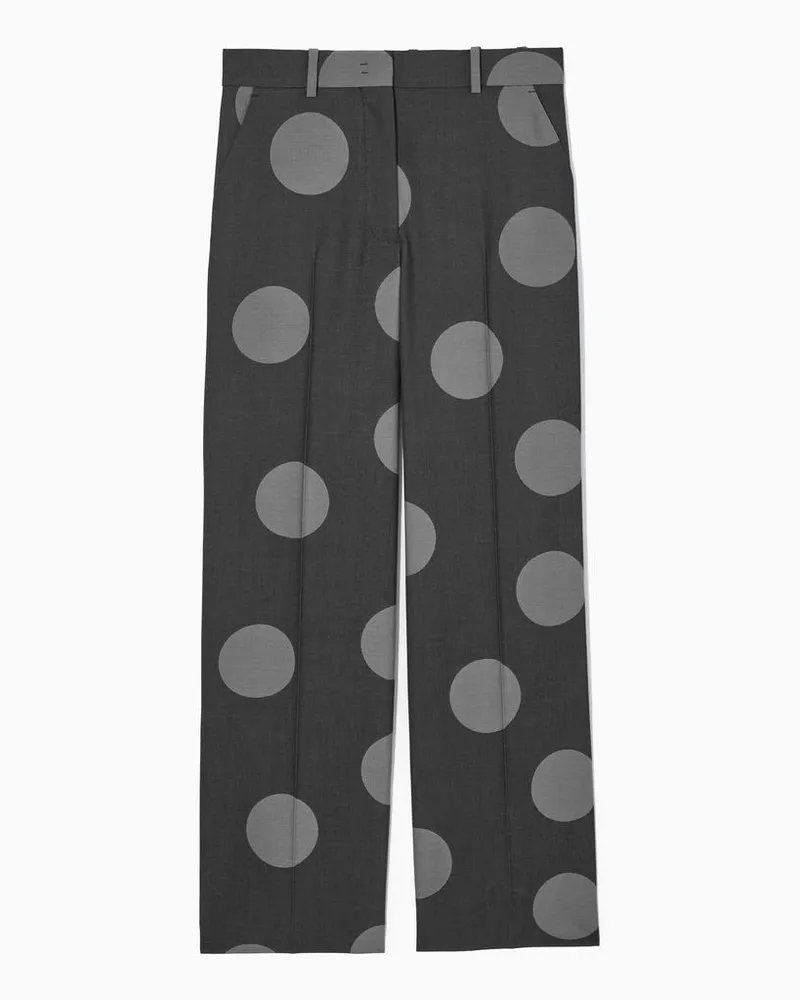 COS Wollhose Mit Geradem Bein Und Polka-Dots Grau