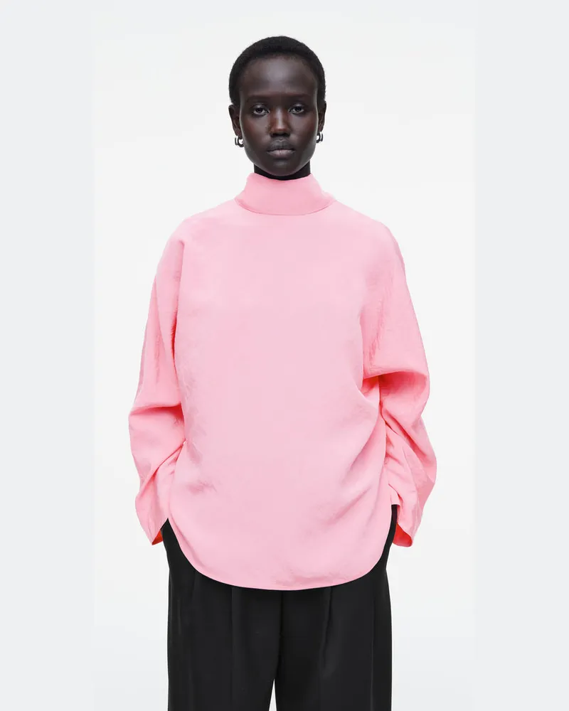 COS Rund Geschnittene Bluse Mit Bändern Rosa