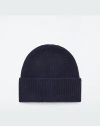 COS Gerippte Beanie Aus Woll-Kaschmir-Mix Navyblau