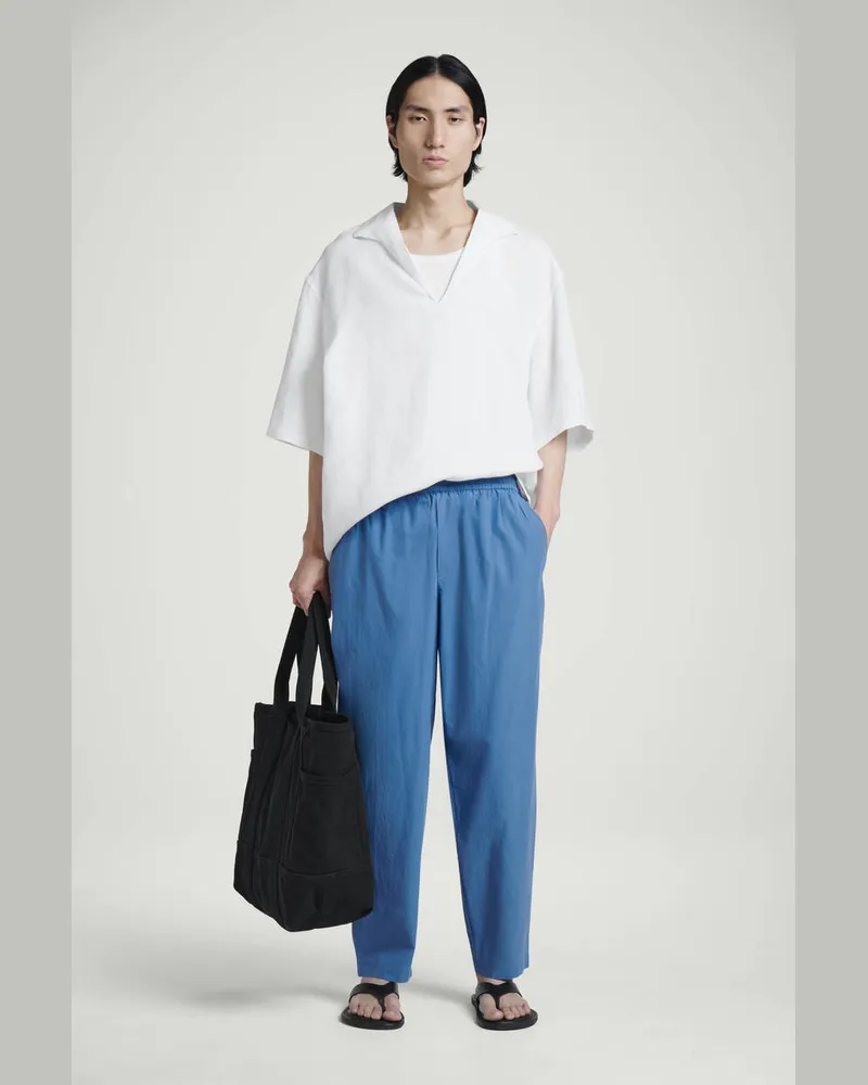 COS Schmal Zulaufende Baumwollhose Blau