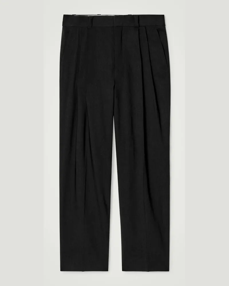 COS Hose Aus Leinen-Mix Mit Weitem Bein Schwarz