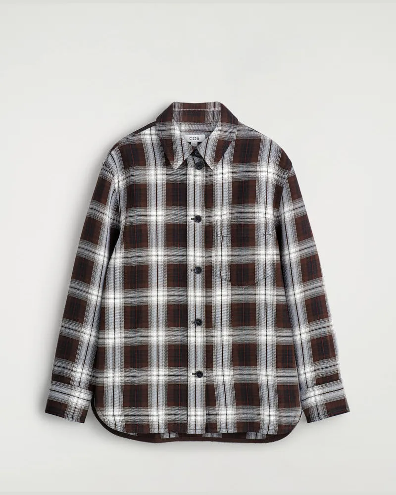 COS Karierte Hemdjacke Rot