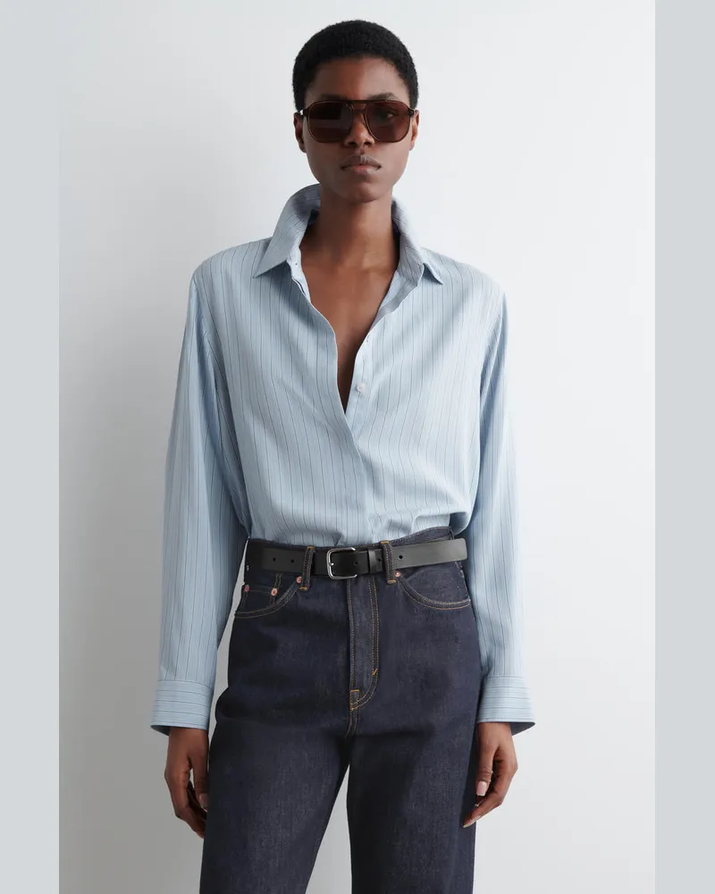COS Lockeres Hemd Mit Streifen Blau