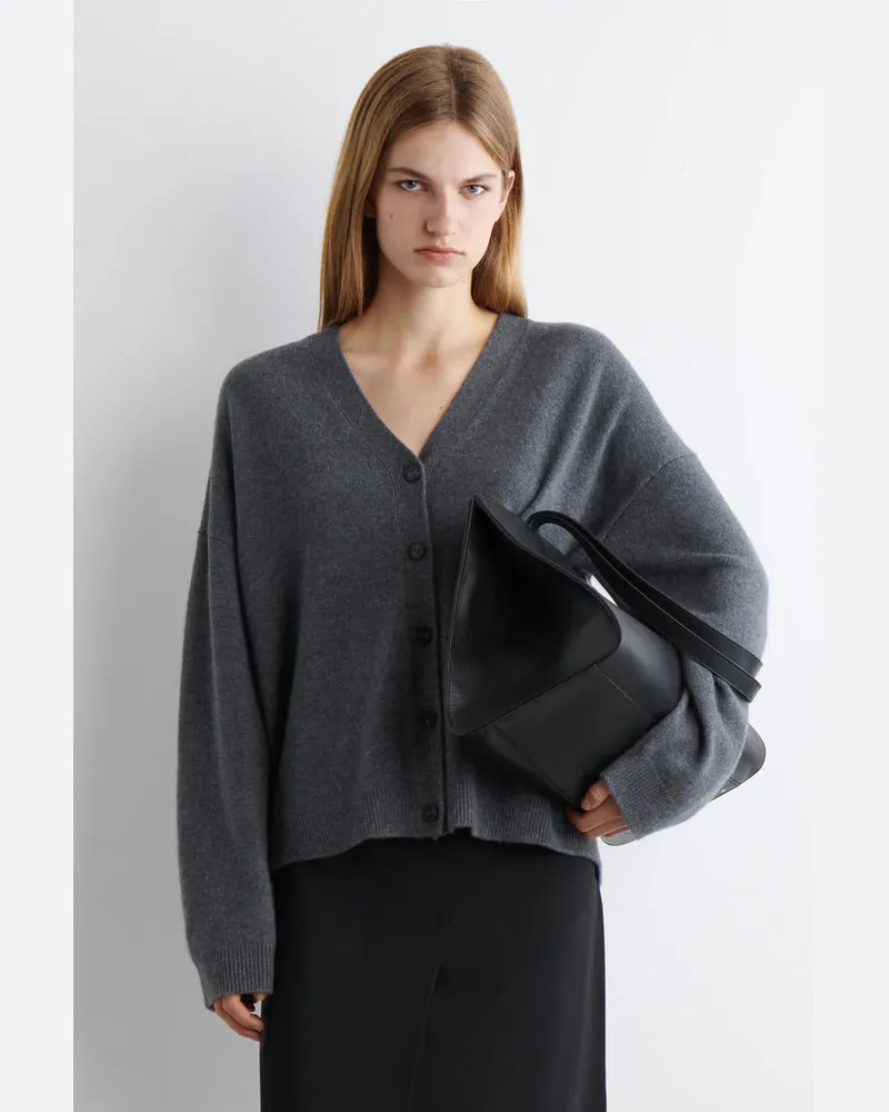 COS Strickjacke Aus Kaschmir Mit V-Ausschnitt Grau