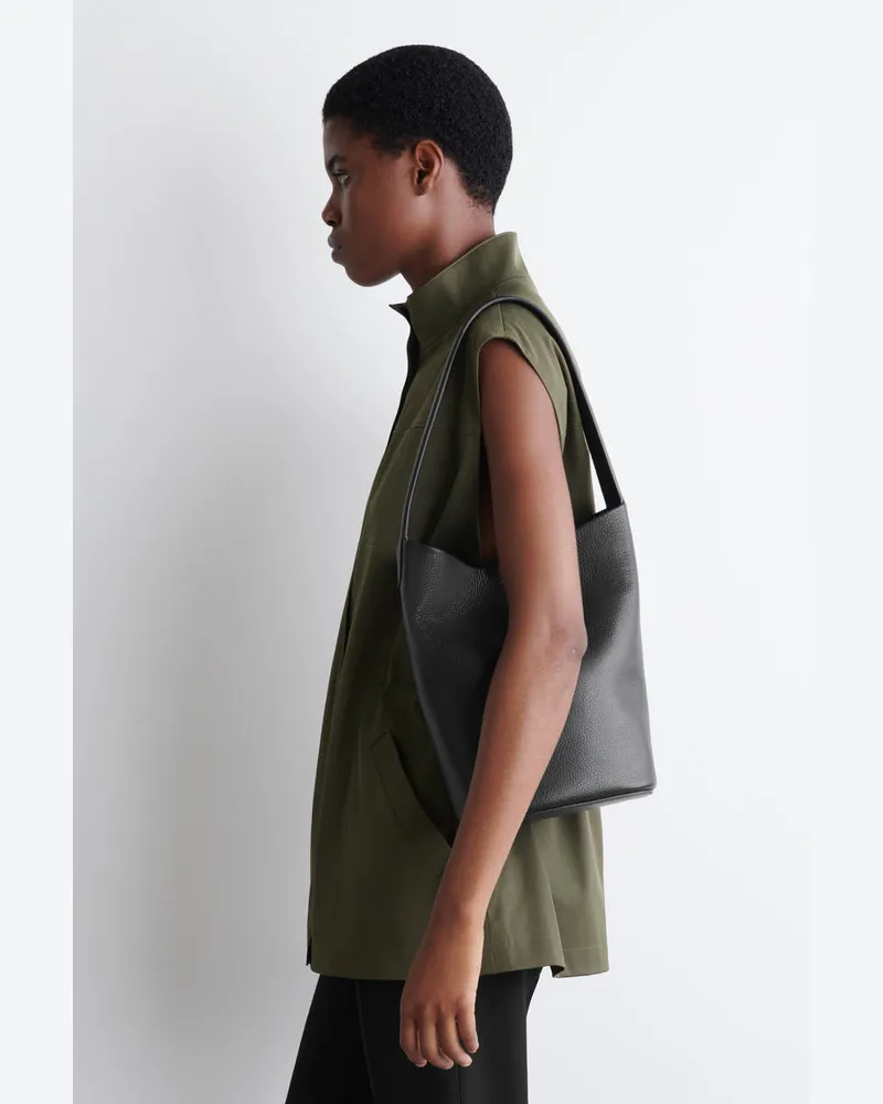 COS Paradigm Mini Tote Bag - Leder Schwarz