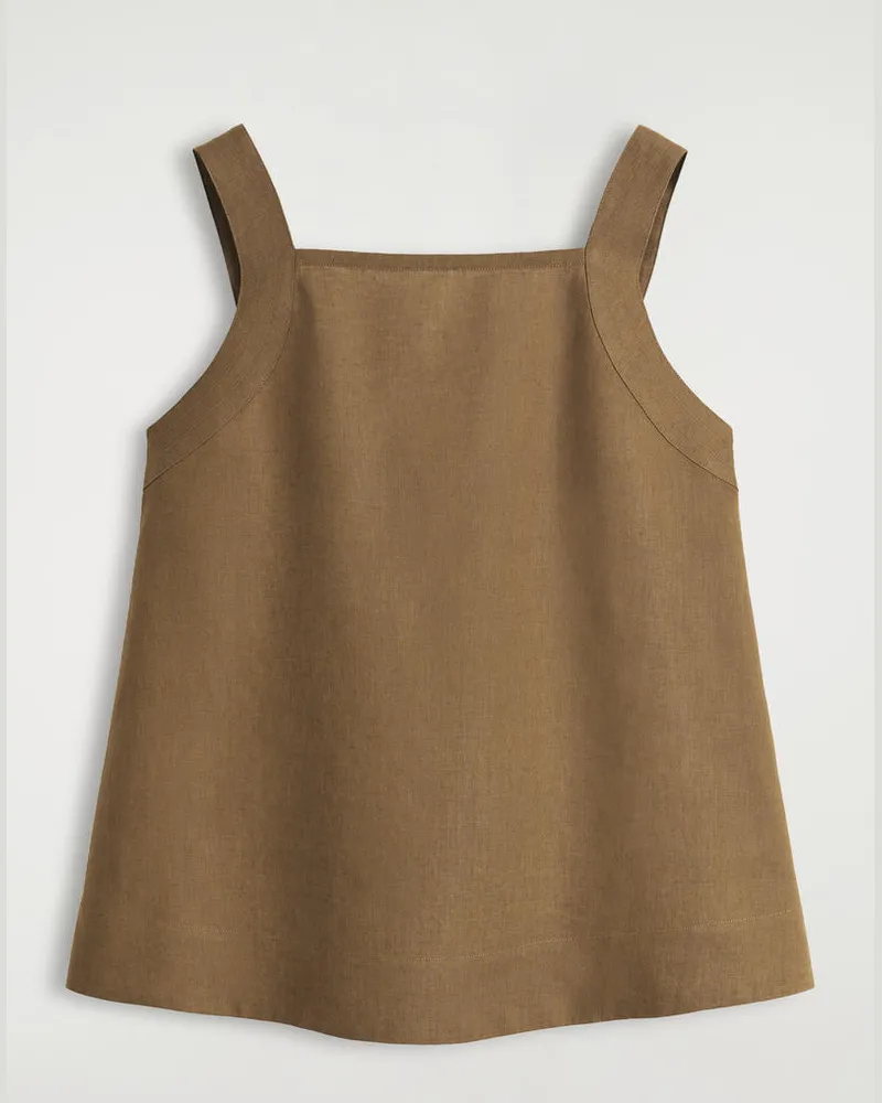 COS Top Aus Leinen Mit Bindedetail Hinten Beige