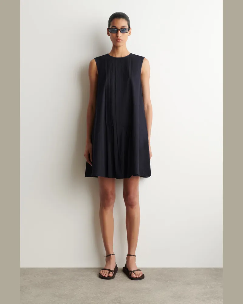 COS Mehrlagiges Minikleid Mit Biesen Blau