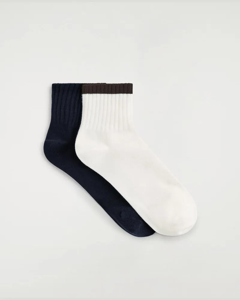 COS 2Er-Pack Gerippte Sportsocken Blau