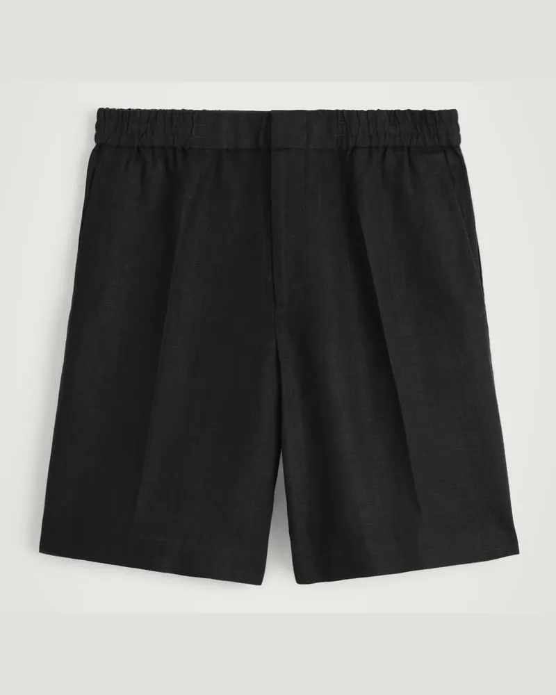 COS Leinenshorts Mit Elastischem Bund Schwarz