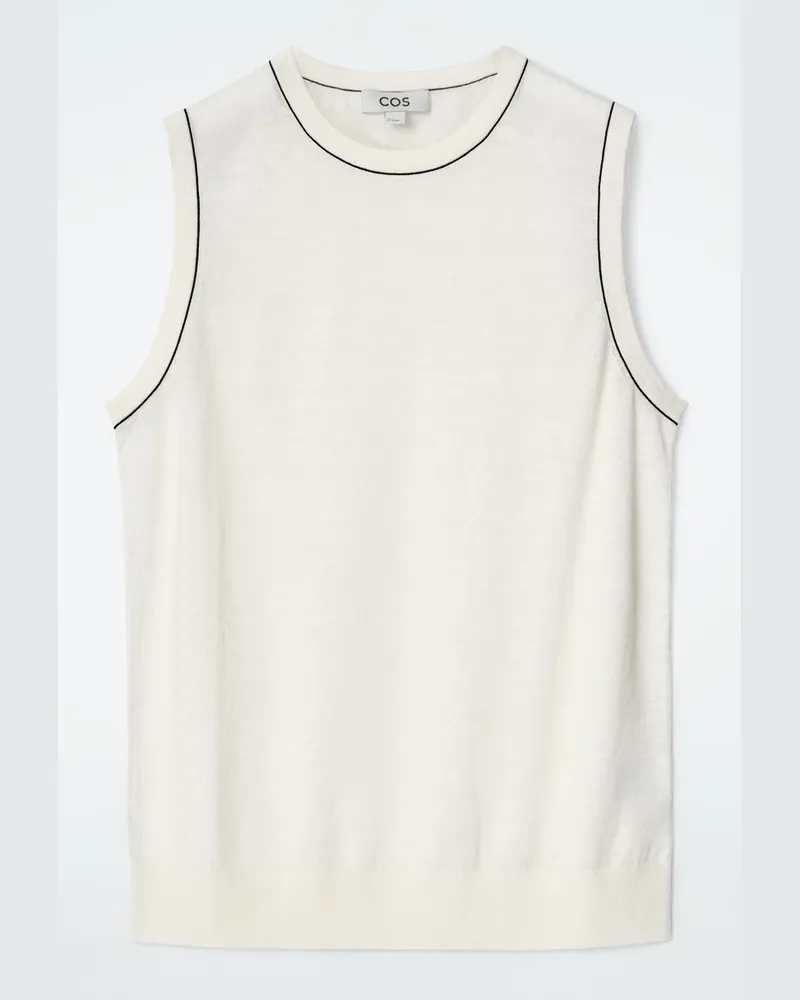 COS Tanktop Aus Merinowoll-Leinen-Mix Weiß