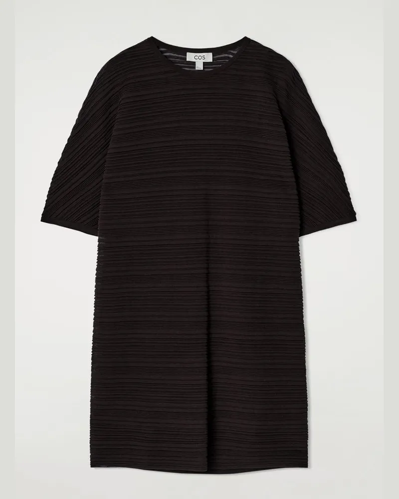 COS Plissiertes Minikleid Aus Strick Braun