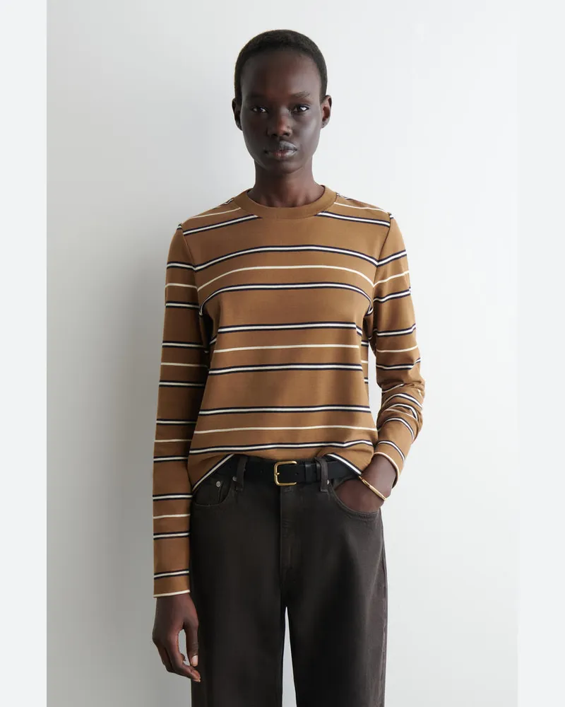 COS Schlichtes Langarmshirt Mit Normaler Passform Braun