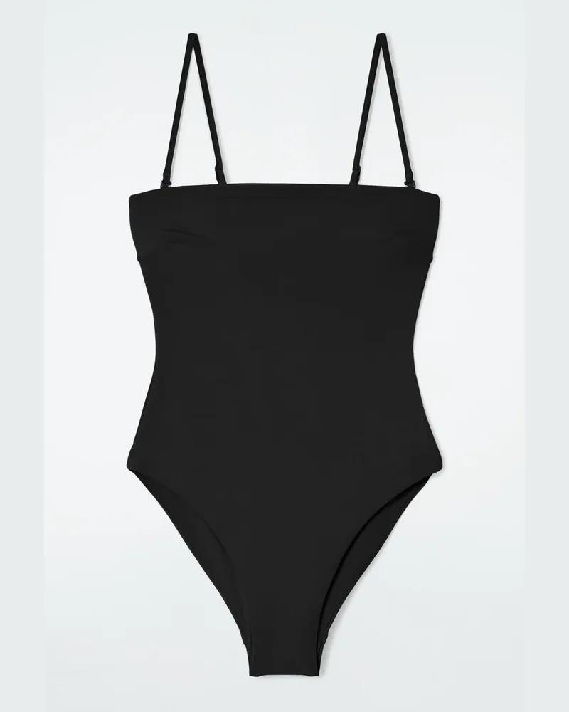 COS Bandeau-Badeanzug Schwarz