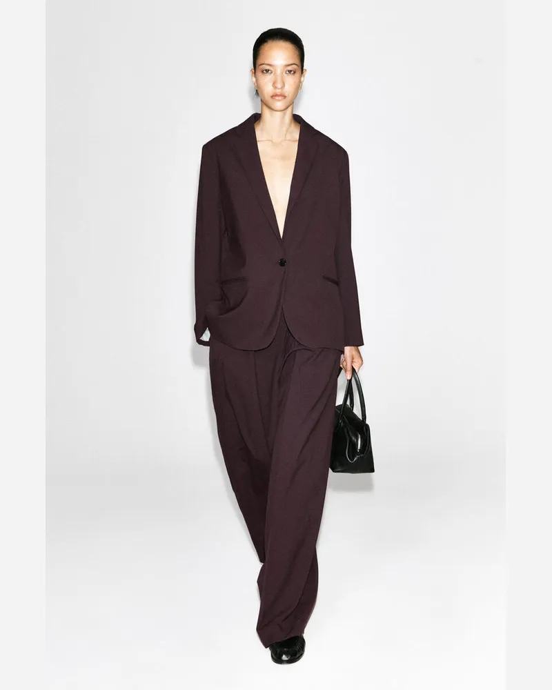 COS Einreihiger Blazer Aus Twill Braun