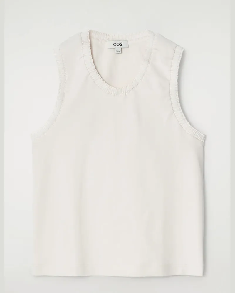 COS Tanktop Aus Baumwolle Mit Raffungen Weiß