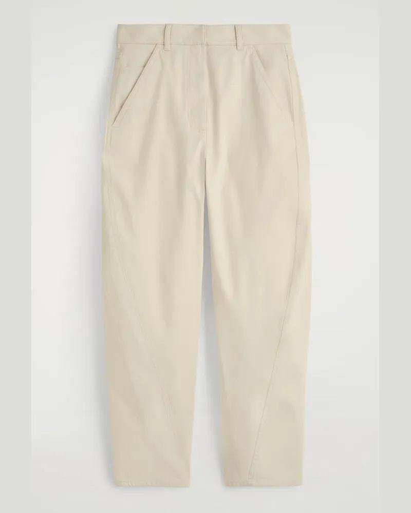 COS Baumwollhose Mit Barrel-Bein Beige