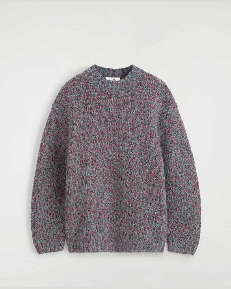 COS Dreifarbiger Pullover Aus Woll-Mohair-Mix Grau