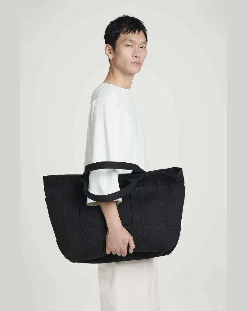 COS Oversized-Tote Bag - Canvas Schwarz