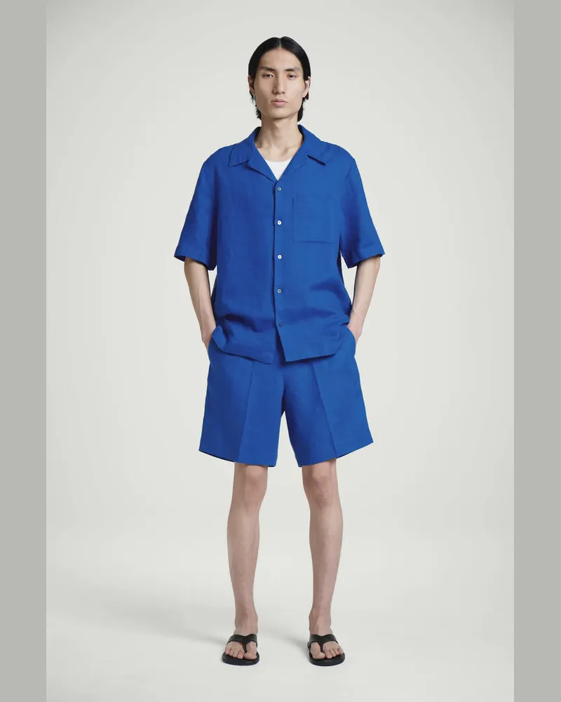COS Leinenshorts Mit Elastischem Bund Blau
