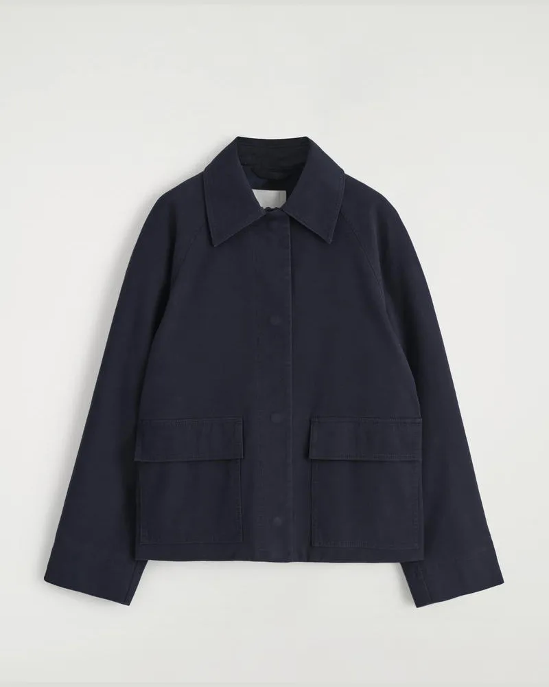 COS Utility-Jacke Aus Baumwolle Blau