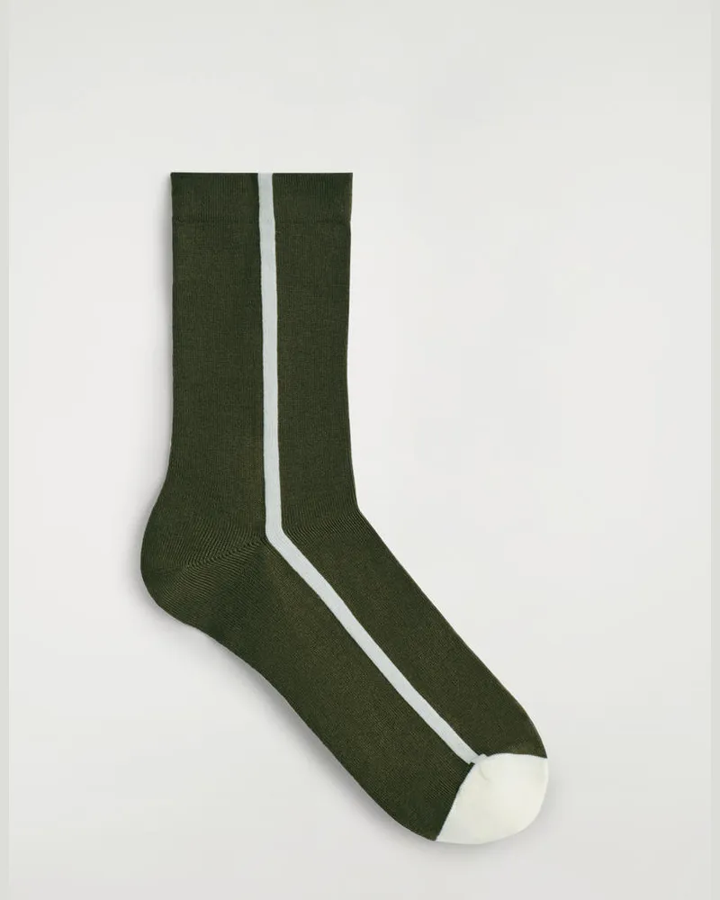 COS Gestreifte Socken Aus Baumwolle Grün