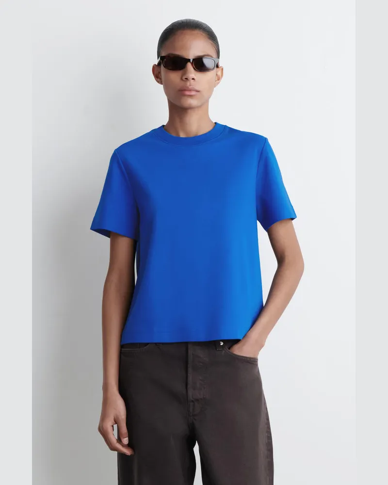 COS Schlichtes T-Shirt Mit Normaler Passform Blau