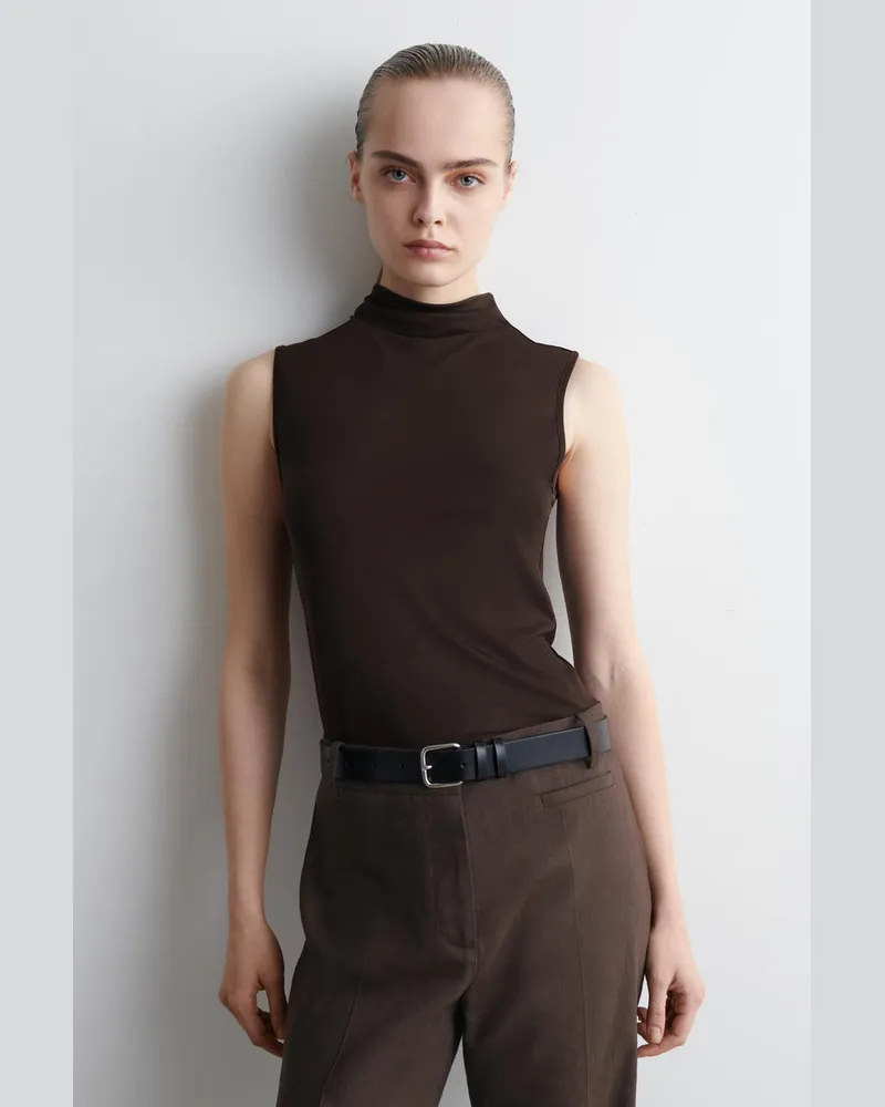 COS Drapiertes Tanktop Mit Rollkragen Braun