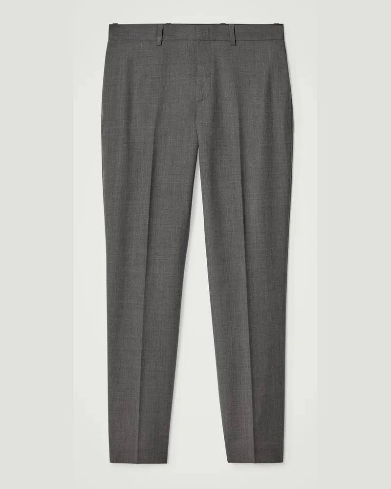 COS Schmal Geschnittene Wollhose Grau