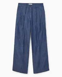 Cos Elegante Hose Aus Denim Mit Weitem Bein Blau