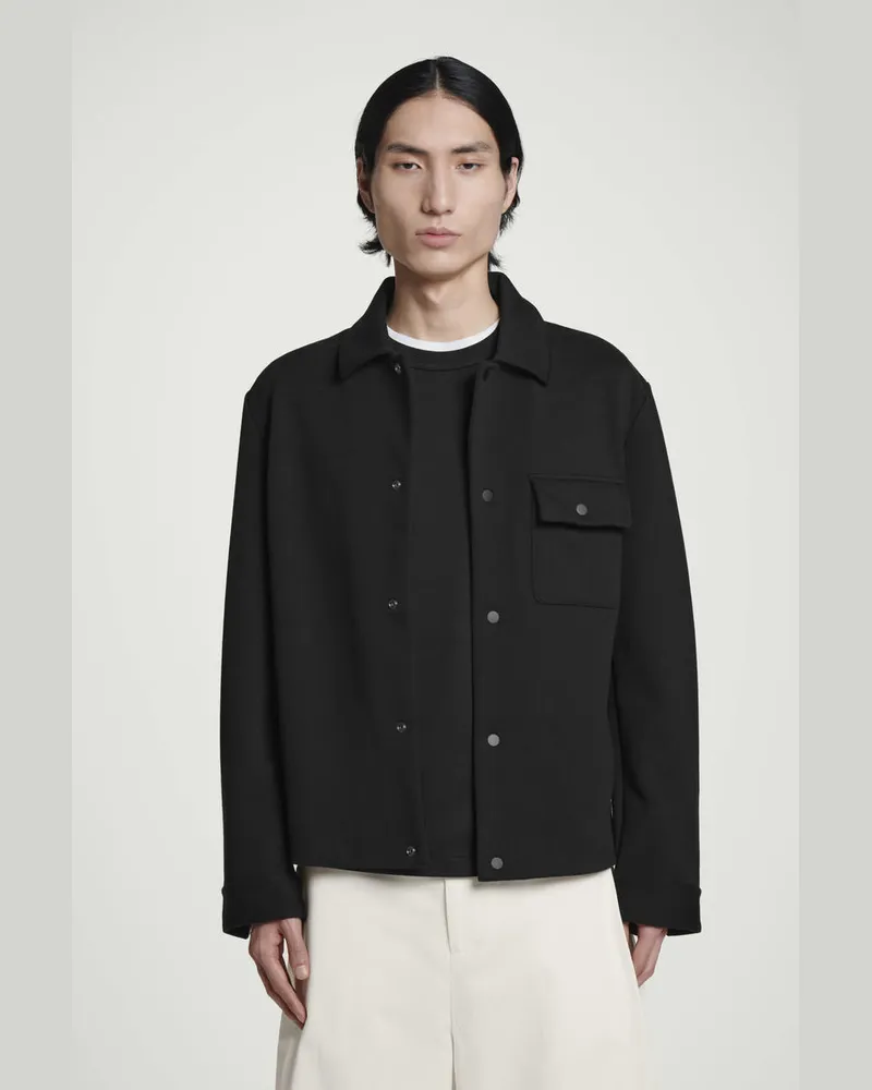 COS Hemdjacke Aus Jersey-Twill Schwarz