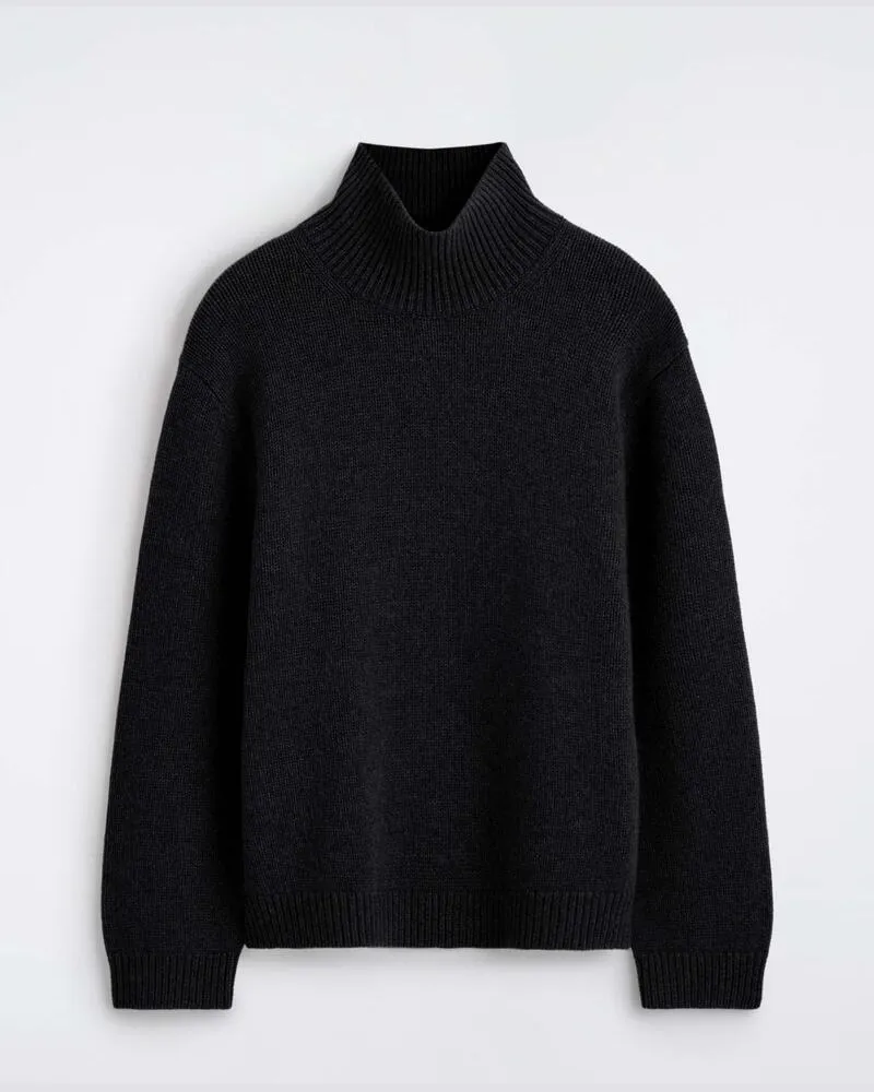 COS Kaschmirpullover Mit Trichterkragen Schwarz