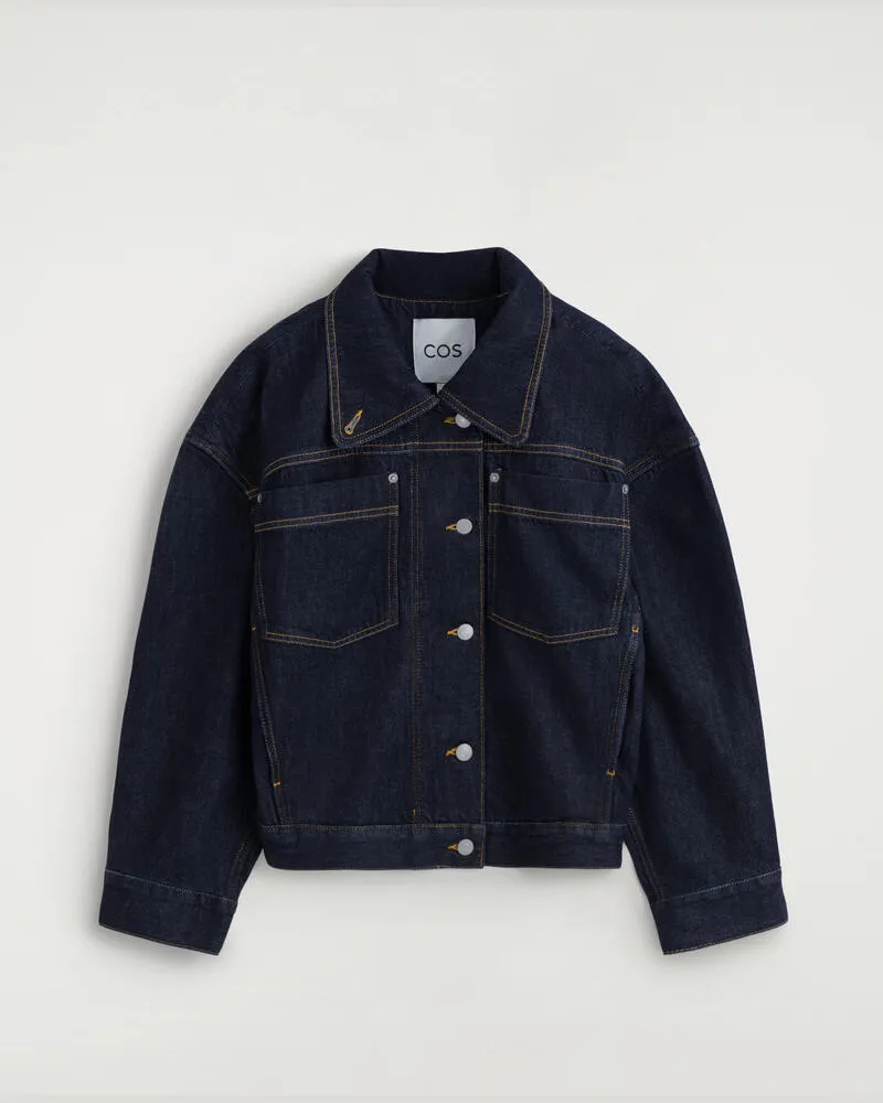 COS Jeansjacke Mit Stehkragen Blau