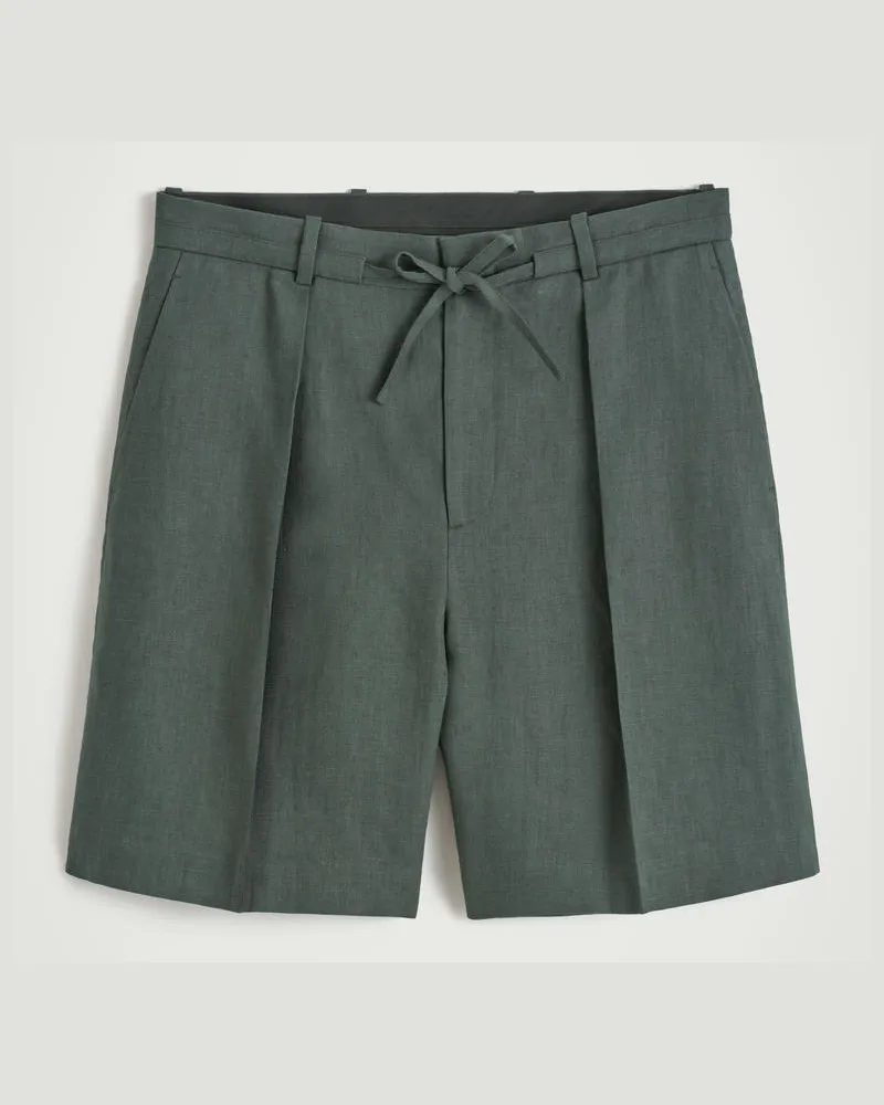 COS Elegante Leinenshorts Mit Kordelzugbund Grün