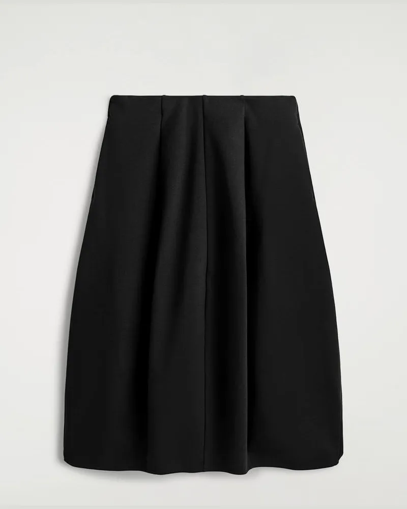 COS Skulpturaler Midirock Aus Jersey Schwarz