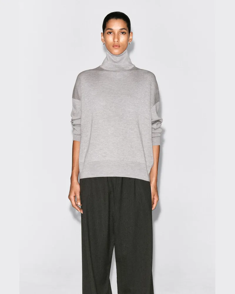 COS Rollkragenpullover Aus Merinowolle Grau