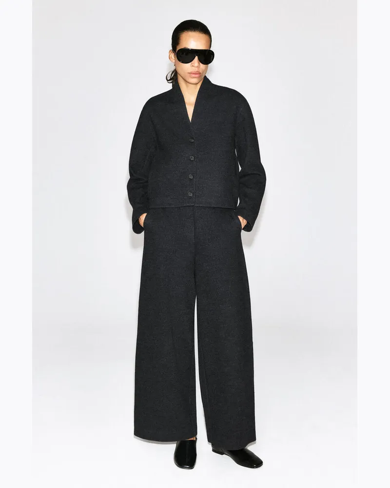 COS Hose Aus Gekochtem Woll-Mix Mit Barrel-Bein Grau